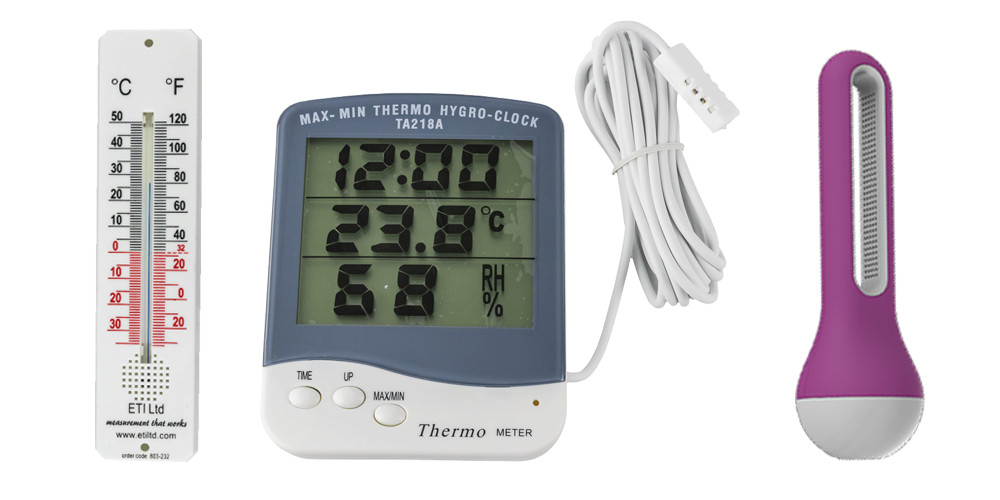 Types of Thermometers and thermohygrometers to take temperature readings for your indoor plants