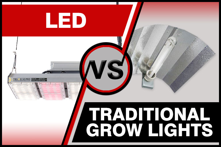 LED vs Traditonal grow lights image for an energy saving blog by future Garden.